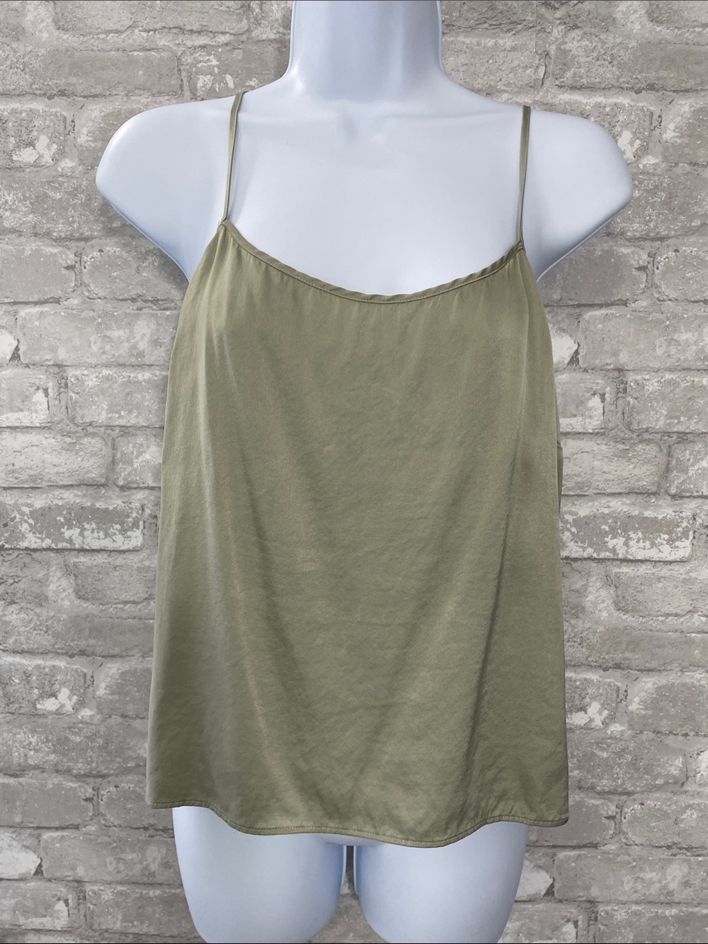 SKIMS Stretch Silk Sleep Tank Top in Green Talk